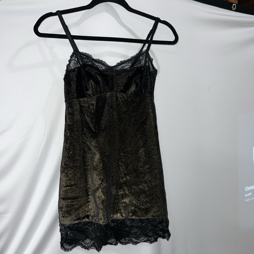 NWOT Black and Gold Women's Slip Dress